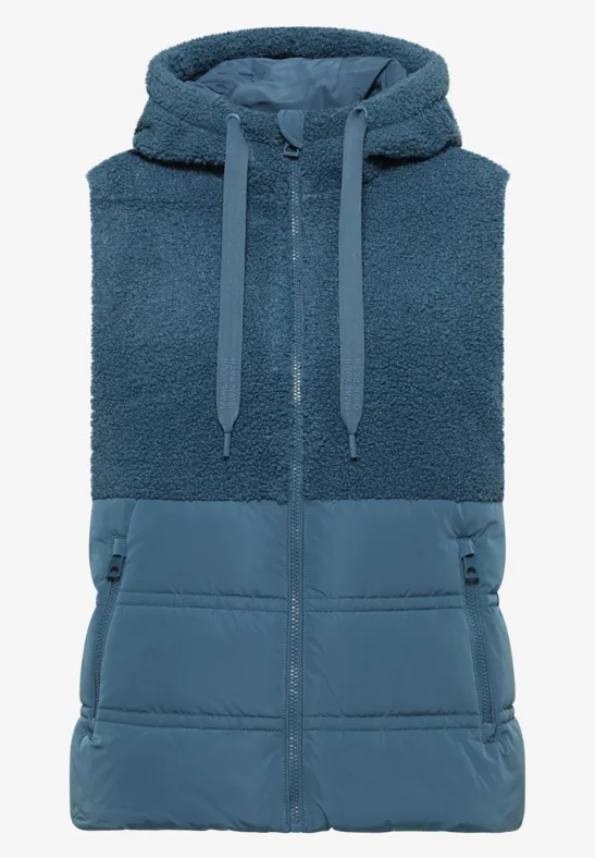 Weste mit Strukturmix moonstone blue