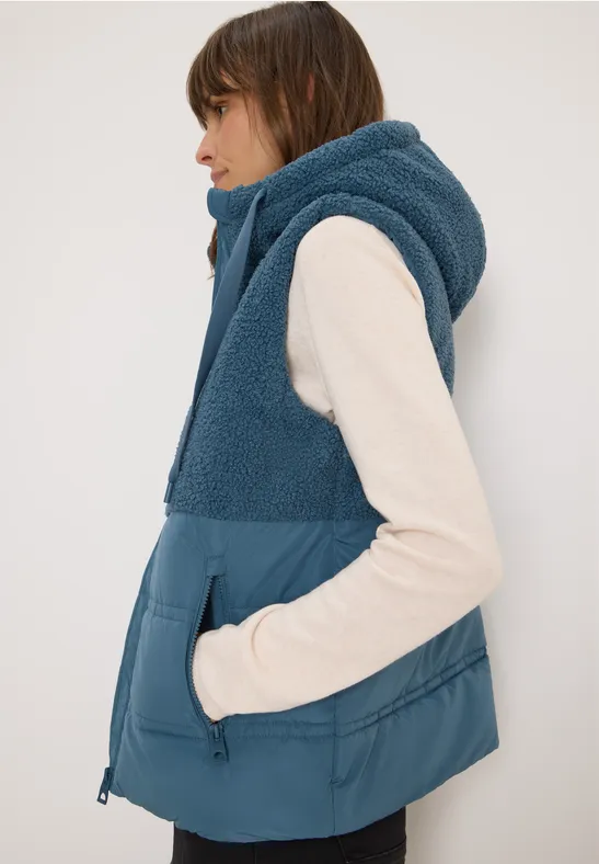 Weste mit Strukturmix moonstone blue
