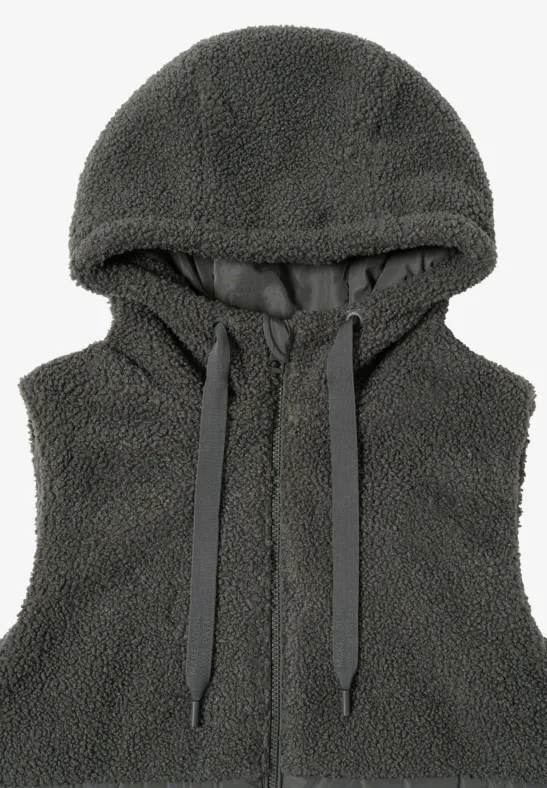 Vest met structuurmix pastel olive