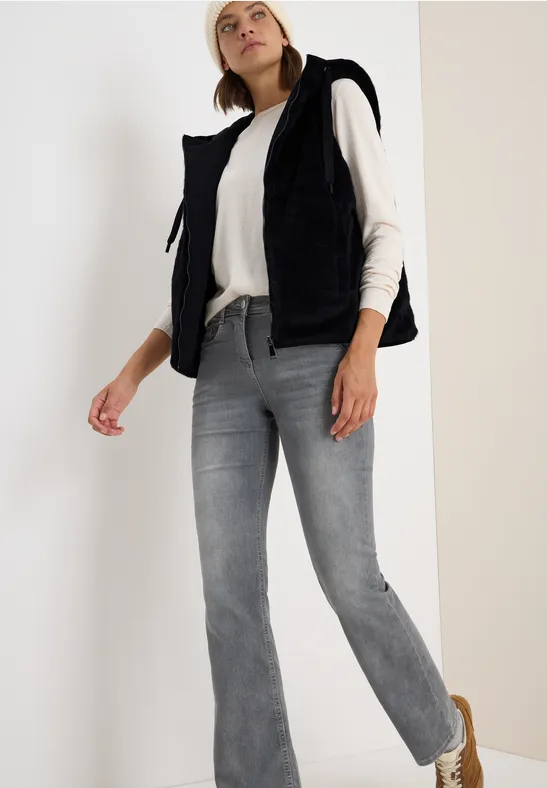 Wendbare Fake Fur Weste dark navy blue
