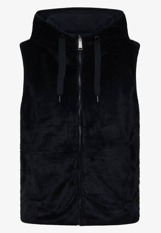 Wendbare Fake Fur Weste dark navy blue