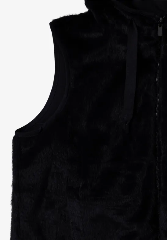 Wendbare Fake Fur Weste dark navy blue