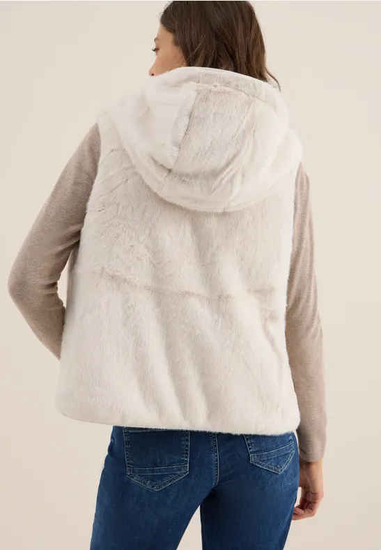 Wendbare Fake Fur Weste teddy vanilla white
