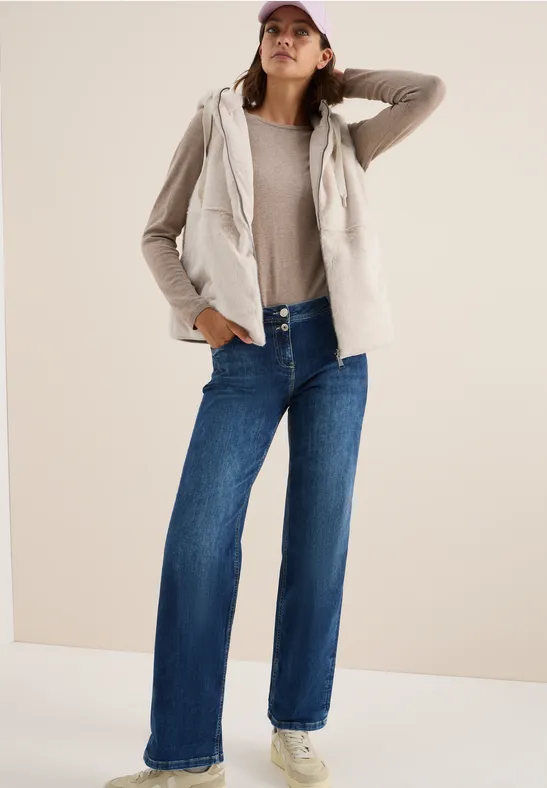 Wendbare Fake Fur Weste teddy vanilla white