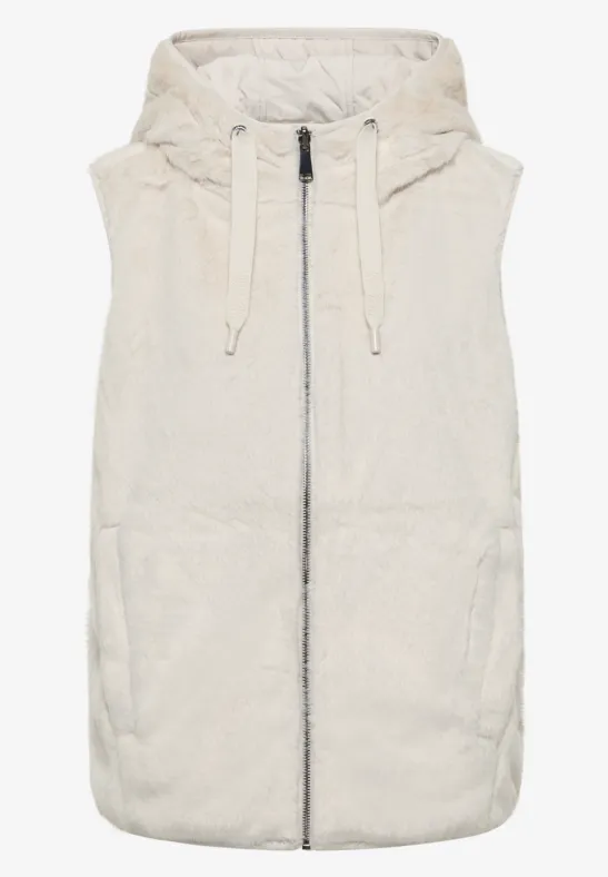 Wendbare Fake Fur Weste teddy vanilla white