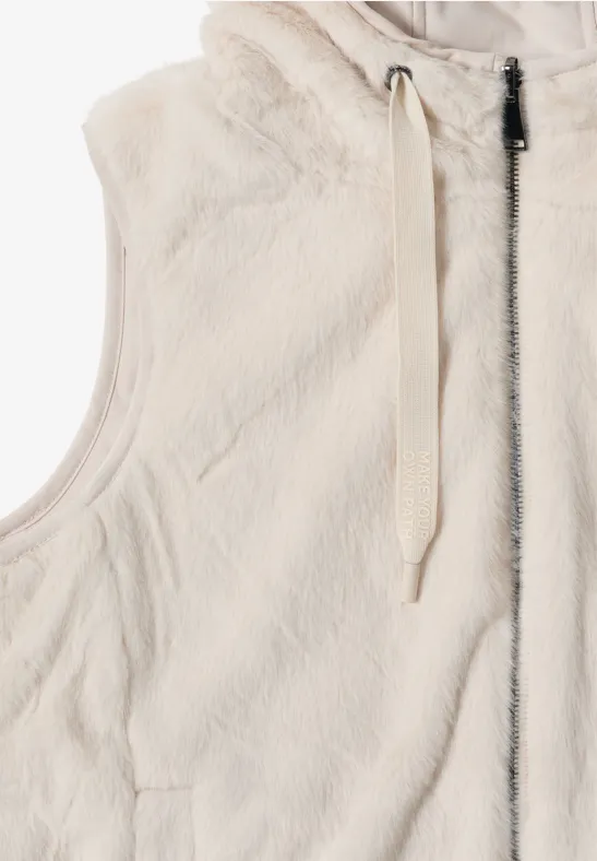 Wendbare Fake Fur Weste teddy vanilla white