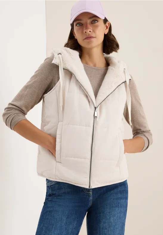 Wendbare Fake Fur Weste teddy vanilla white