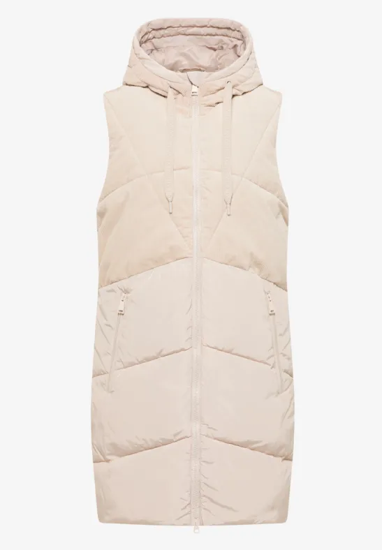 Cordmix Puffer Weste teddy vanilla white