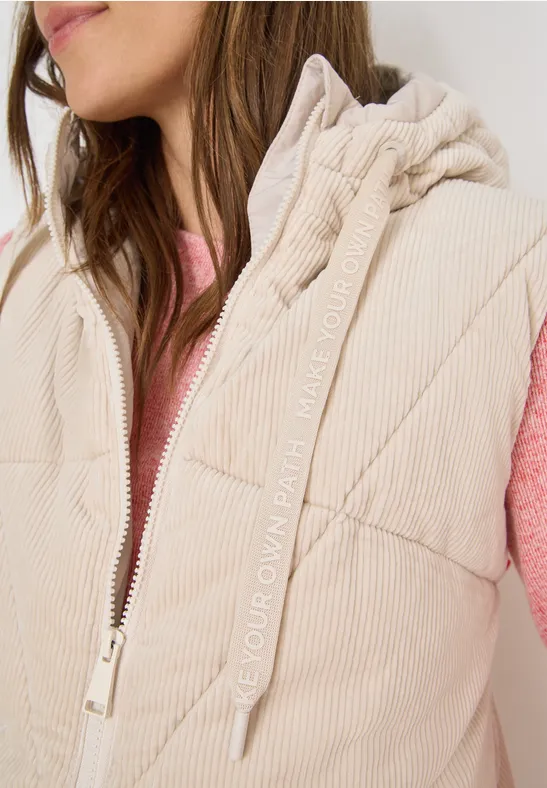 Cordmix Puffer Weste teddy vanilla white