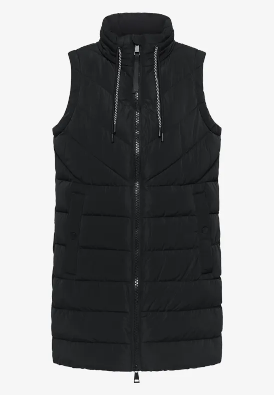 Lang gewatteerd vest Black