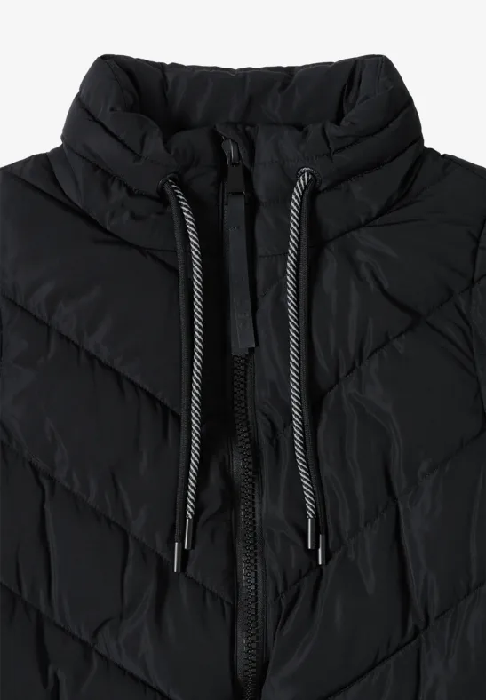 Lang gewatteerd vest Black