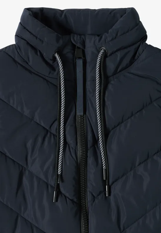 Lang gewatteerd vest dark navy blue