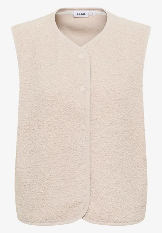 Weste in Wolloptik teddy vanilla white