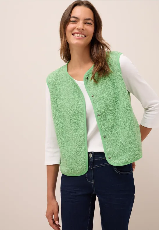 Wollen gilet fennel green