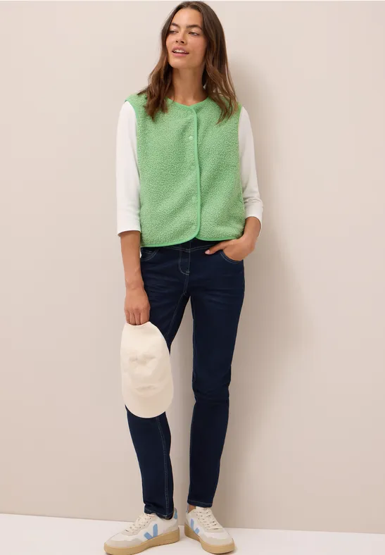 Wollen gilet fennel green