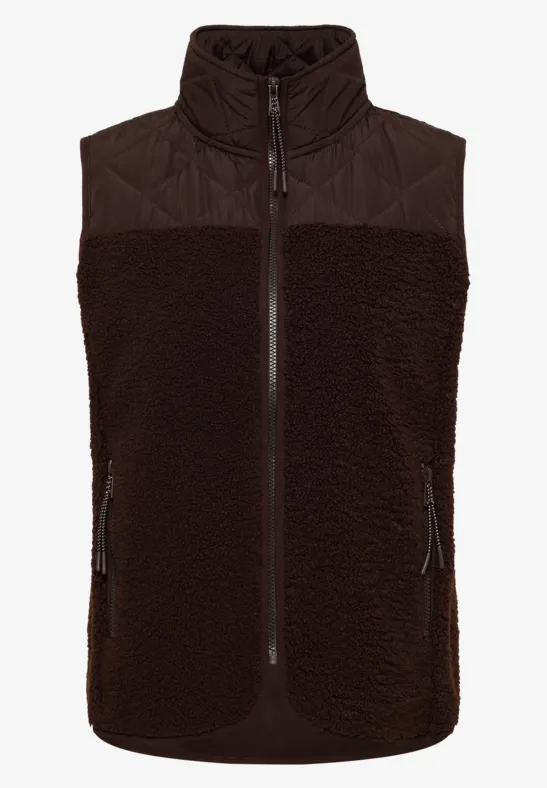 Teddy vest met gewatteerde details tartufo brown