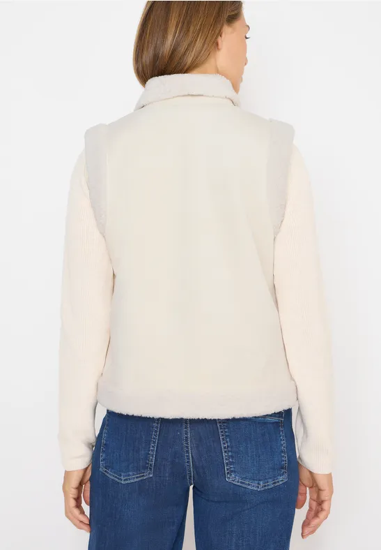 Veloursweste light greige