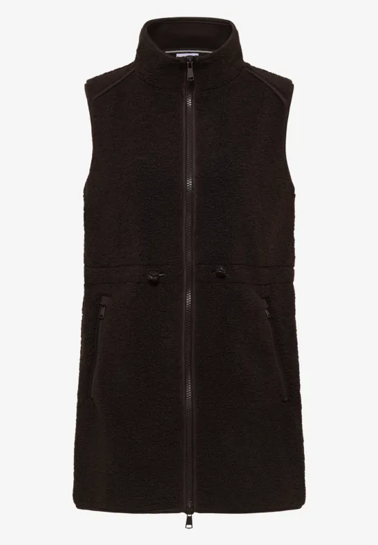 Lange Teddy-Weste tartufo brown
