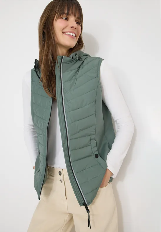 Gilet à capuche kelp green