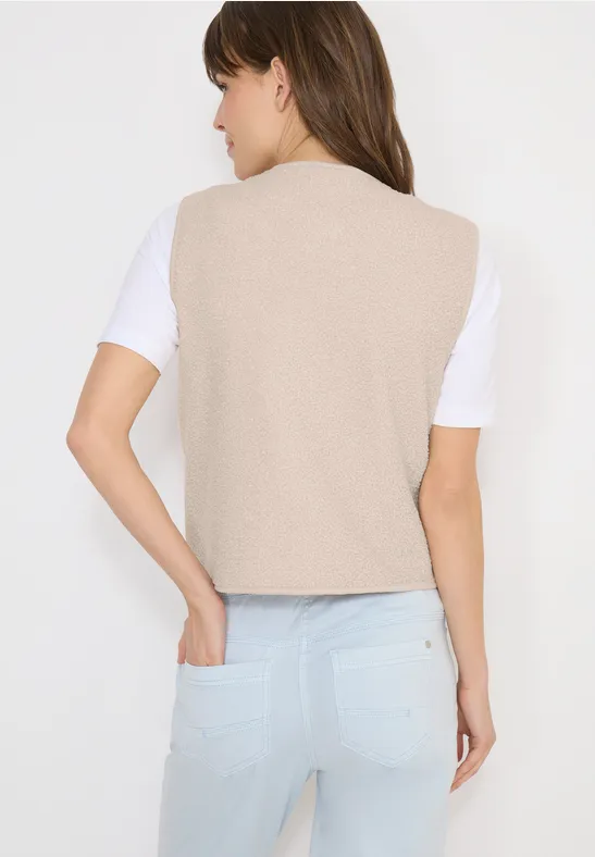 Vest met knoopsluiting teddy vanilla white