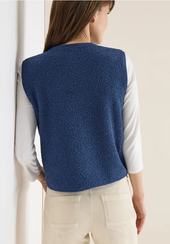 Vest met knoopsluiting sporty denim blue