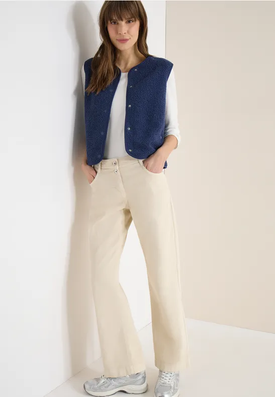 Vest met knoopsluiting sporty denim blue