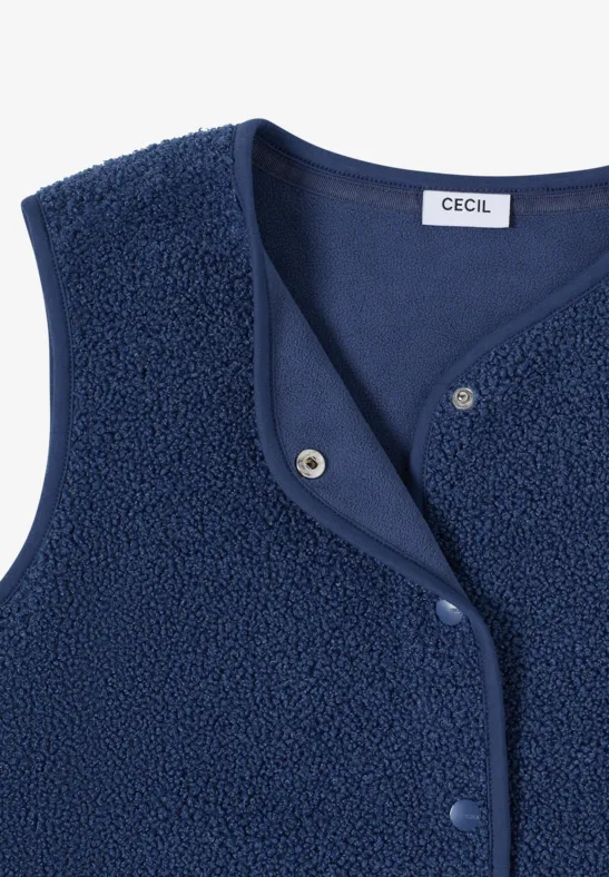 Vest met knoopsluiting sporty denim blue