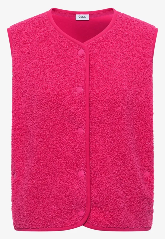 Vest met knoopsluiting beetroot pink