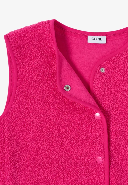 Vest met knoopsluiting beetroot pink