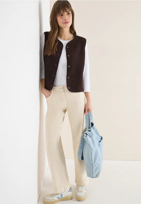 Vest met knoopsluiting macchiato brown