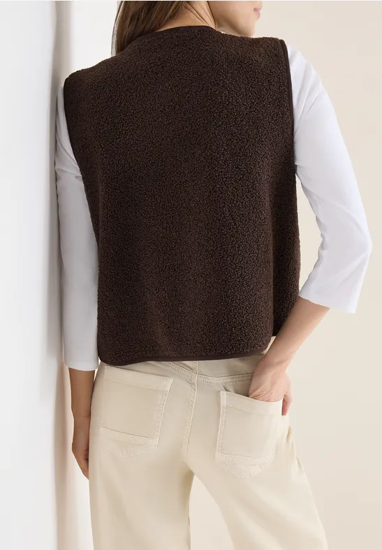 Vest met knoopsluiting macchiato brown