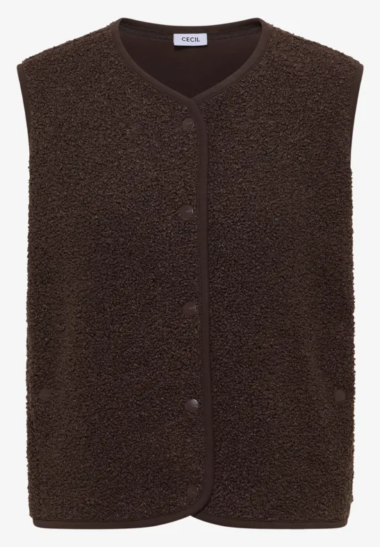 Vest met knoopsluiting macchiato brown