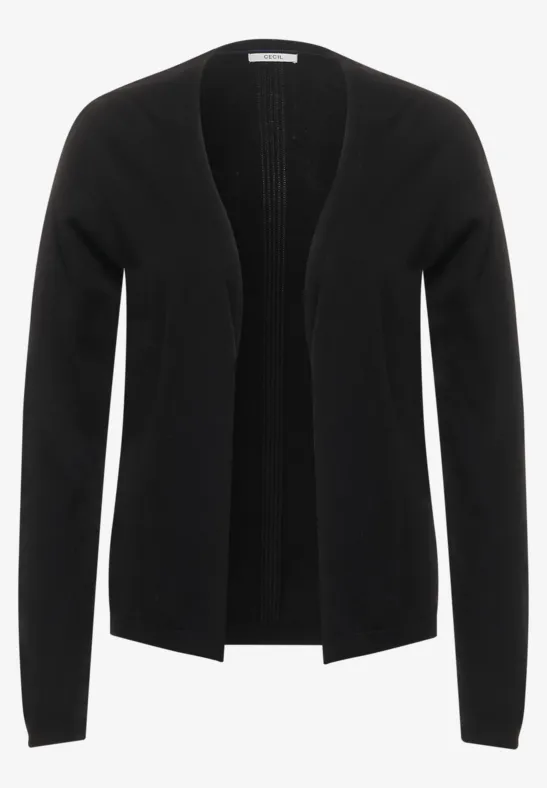 Open gebreid vest Black