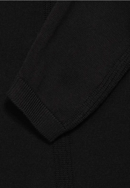Open gebreid vest Black