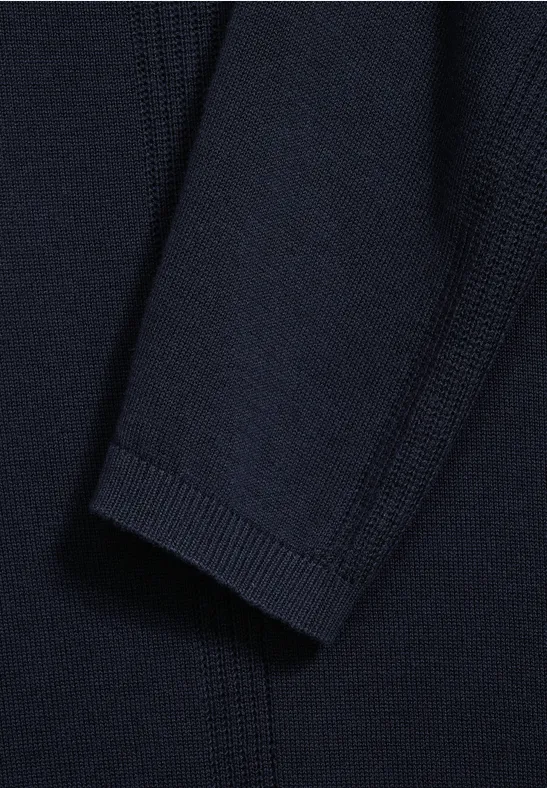 Open gebreid vest deep blue