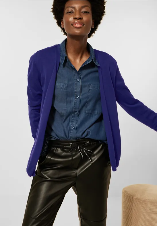 Veste en maille ouverte cosmic blue
