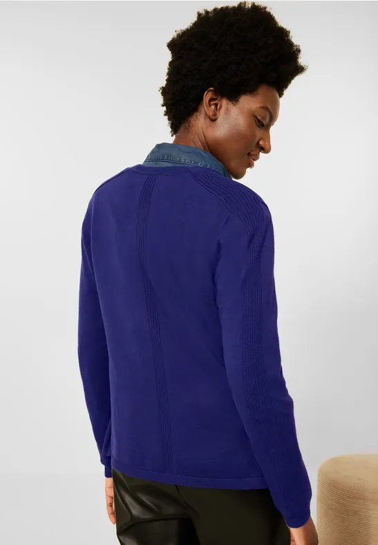 Veste en maille ouverte cosmic blue