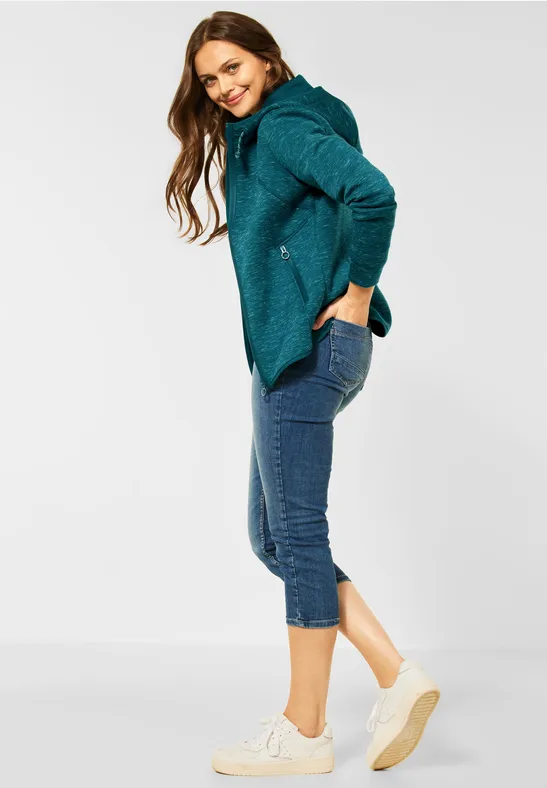 Sweatjacke im Athletic Look hydro green melange