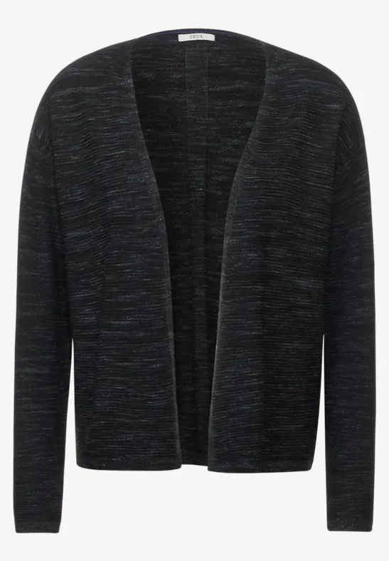 Cardigan chiné ouvert salt-pepper heather melange