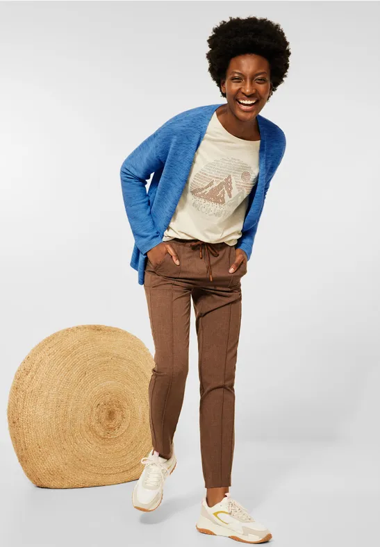 Open melange cardigan mountain blue heather melange