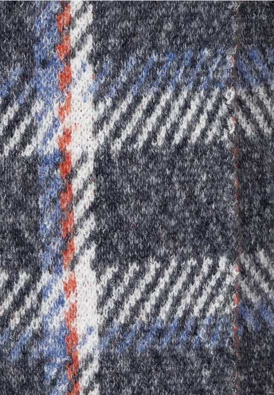 Hoodie cardigan deep blue melange