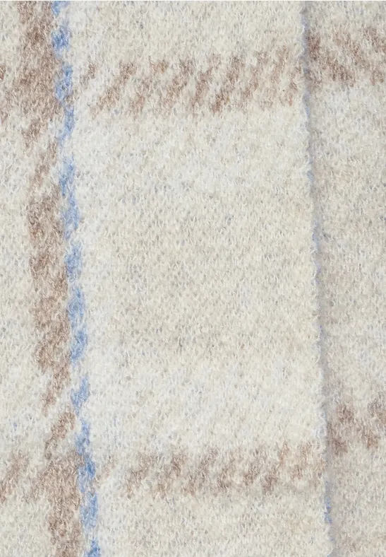 Hoodie cardigan birch white melange