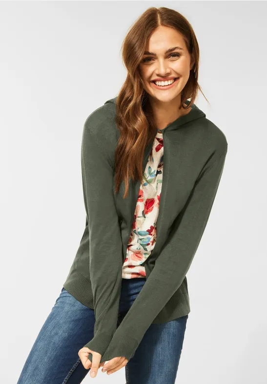 Cardigan basique style sweat à capuche utility olive