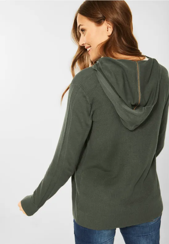 Cardigan basique style sweat à capuche utility olive