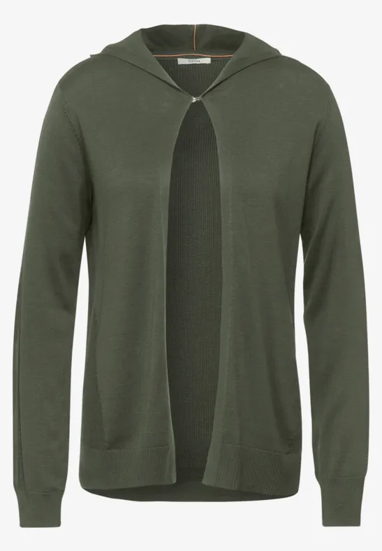 Cardigan basique style sweat à capuche utility olive