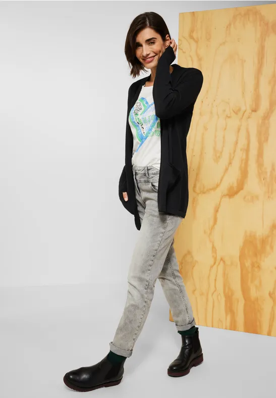 Cardigan basique ouvert Black