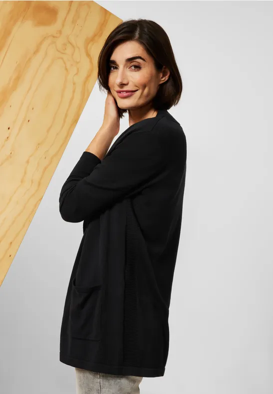 Cardigan basique ouvert Black