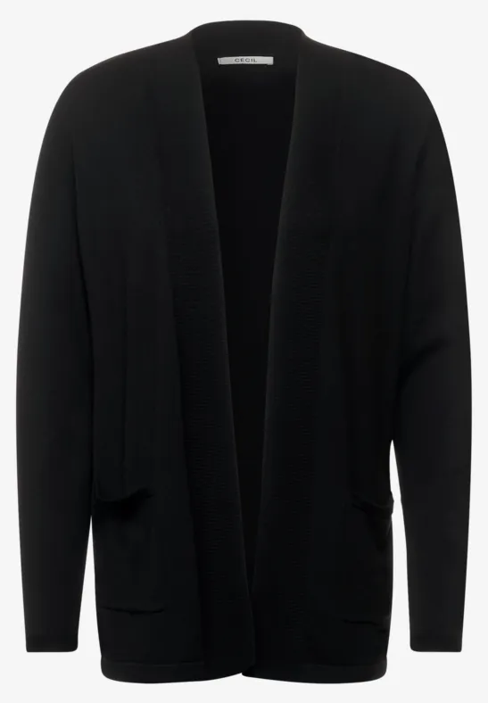 Cardigan basique ouvert Black