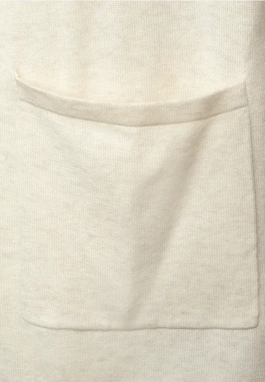 Basic open cardigan birch white melange