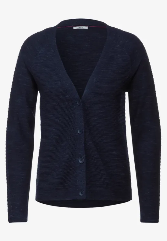 Gemêleerde cardigan deep blue heather melange